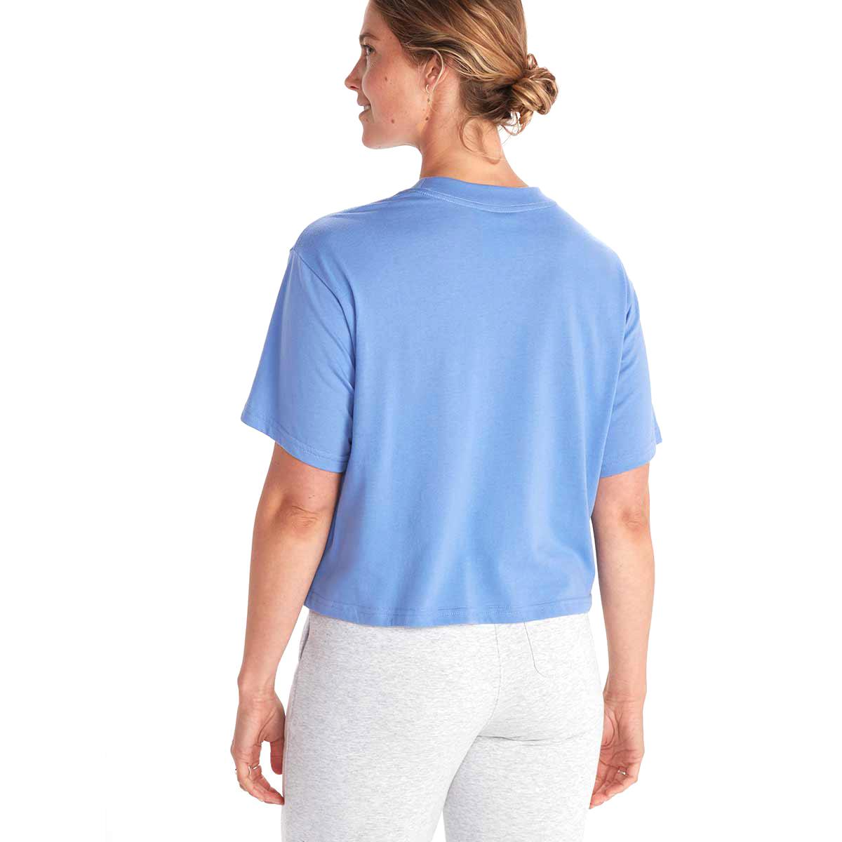 Marmot Pioneering Boxy Tee Women's in Getaway Blue